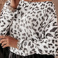 Leopard Boat Neck Long Sleeve Knit Top