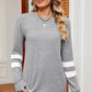 Striped Heathered Round Neck T-Shirt