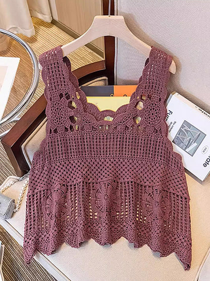 Openwork Scoop Neck Tank - Michelle Francisco