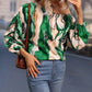 Printed Boat Neck Blouse