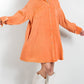 Pocketed Button Up Long Sleeve Shirt Dress