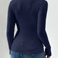 Twist Front Ribbed Long Sleeve Sweater