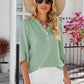 Notched Half Button T-Shirt