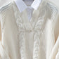 Cable-Knit Collared Neck Faux Layered Sweater