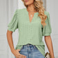 Eyelet Notched Short Sleeve T-Shirt