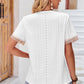Eyelet V-Neck Short Sleeve T-Shirt