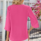 Notched Half Button T-Shirt