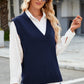 Side Slit V-Neck Sweater Vest