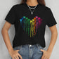 Heart Round Neck Short Sleeve T-Shirt