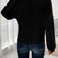 Ribbed Round Neck Lantern Sleeve T-Shirt