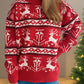 Christmas Element Round Neck Long Sleeve Sweater