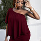 Plus Size One-Shoulder Half Sleeve Mini Dress