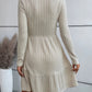 Ruffle Hem Surplice Long Sleeve Dress