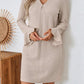 Notched Flare Sleeve Mini Dress