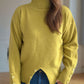 Front Slit Decorative Button Turtleneck Sweater