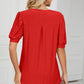 Eyelet Notched Short Sleeve T-Shirt