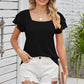 Square Neck Flutter Sleeve T-Shirt