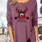 Full Size Reindeer Round Neck Long Sleeve T-Shirt