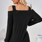 Cutout Square Neck Cold Shoulder T-Shirt