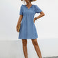 Tie Neck Short Sleeve Mini Dress