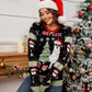 Contrast Christmas Pattern Round Neck Sweater