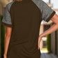 Full Size Contrast Round Neck Short Sleeve T-Shirt