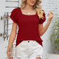 Square Neck Flutter Sleeve T-Shirt