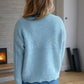 Cable-Knit Mock Neck Dropped Shoulder Sweater