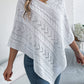 Cable-Knit Openwork Three-Quarter Sleeve Sweater