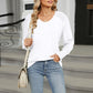 V-Neck Lantern Sleeve T-Shirt