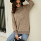 Heathered Slit High-Low Long Sleeve Top