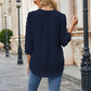 Swiss Dot Notched Neck Blouse