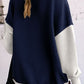 Contrast Round Neck Long Sleeve Sweatshirt