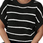 Striped Round Neck Short Sleeve Knit Top