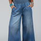 Smocked Wide Leg Jeans