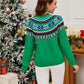 Geometric Round Neck Long Sleeve Sweater