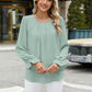 Round Neck Flounce Sleeve Top