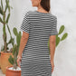 Cutout Striped Round Neck Short Sleeve Dress