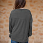 Side Slit Round Neck Long Sleeve T-Shirt