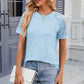 Openwork Round Neck Short Sleeve T-Shirt