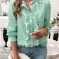 Textured Lace Detail Long Sleeve Shirt