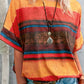 Full Size Color Block Round Neck Half Sleeve T-Shirt