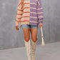 Striped Round Neck Long Sleeve Sweater