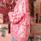 Candy Cane Round Neck Long Sleeve Sweater