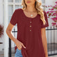 Eyelet Quarter Button Short Sleeve T-Shirt