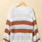 Striped Round Neck Dropped Shoulder Sweater