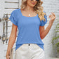 Square Neck Flutter Sleeve T-Shirt