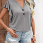 Notched Cap Sleeve T-Shirt