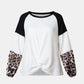 Twisted Color Block Round Neck Long Sleeve T-Shirt