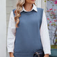 Buttoned Round Neck Sweater Vest